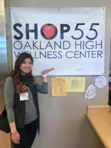 Youth Board Consultant Allison Chan, BSN, RN visits Shop 55 at Oakland High School.